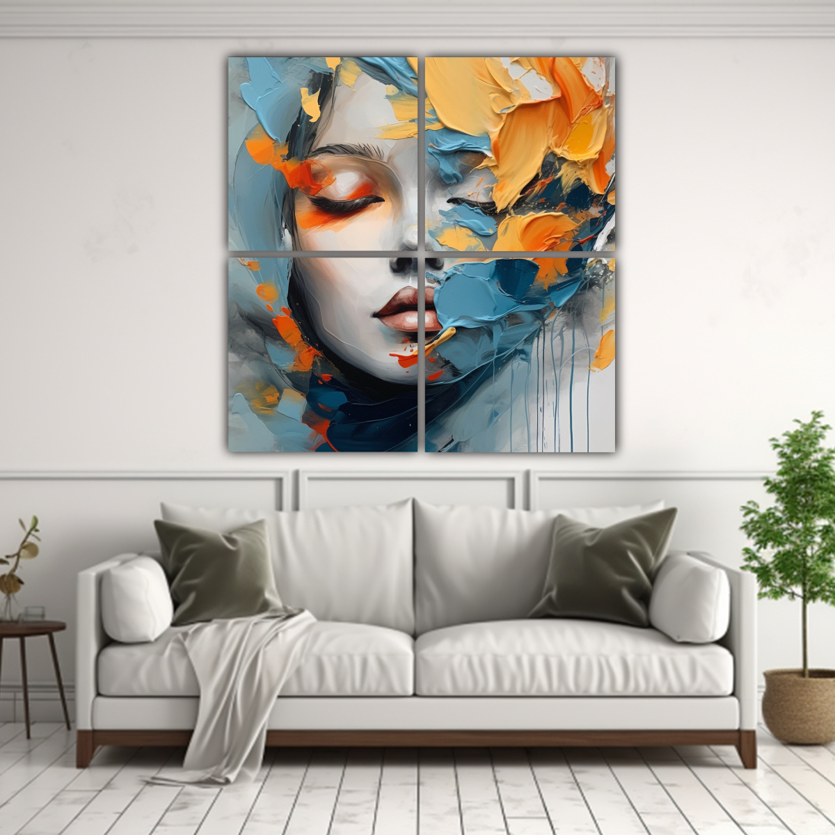 PINTURA ABSTRACTA EN CAPAS QUE INSPIRA CONFIANZA 120X120 CM - 2