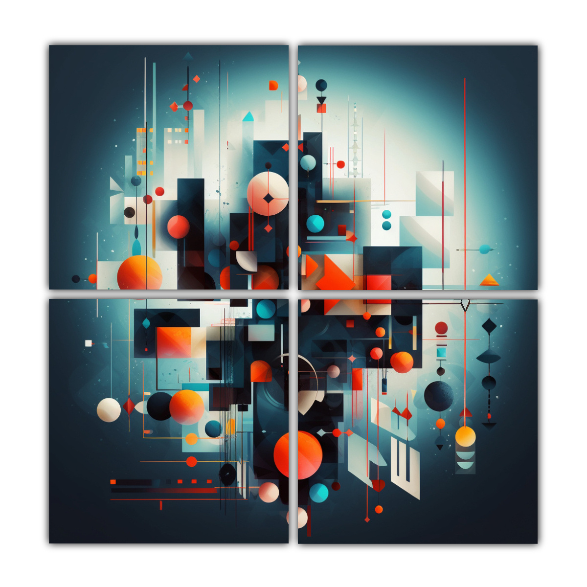 ARTE DE PARED GEOMETRICO EQUILIBRIO MOVIMIENTO 40X40 CM