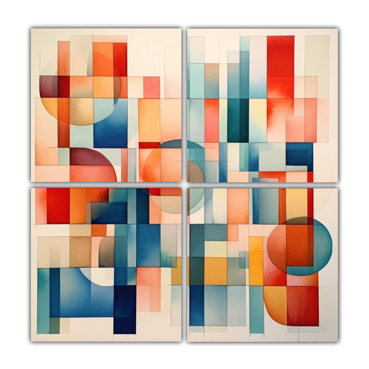 4 LIENZOS DE TELA DISEÑO ESCENA PINTURAS 60X60 CM - 1
