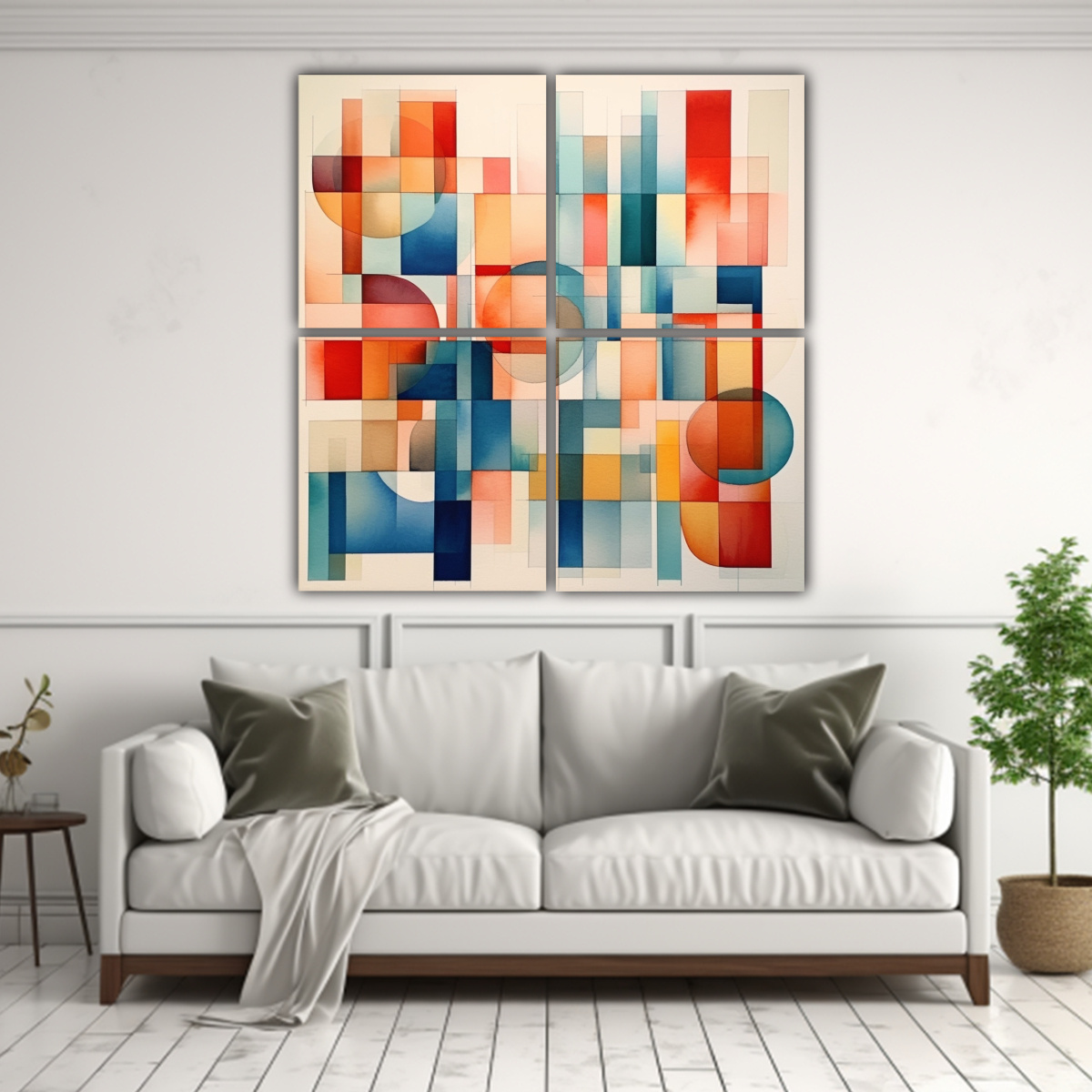 4 LIENZOS DE TELA DISEÑO ESCENA PINTURAS 60X60 CM - 2