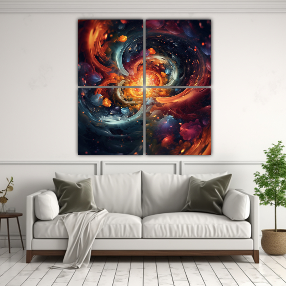 CUADRO PATRON INTENSO CON 4 TELAS EN BASTIDOR DE 120X120 CM - 2