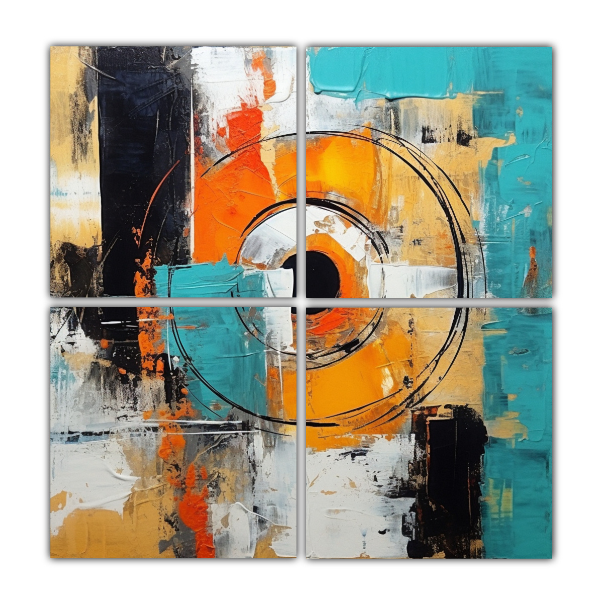 PINTURA DECORATIVA MODERNA ABSTRACTA CUADROS 100X100 CM