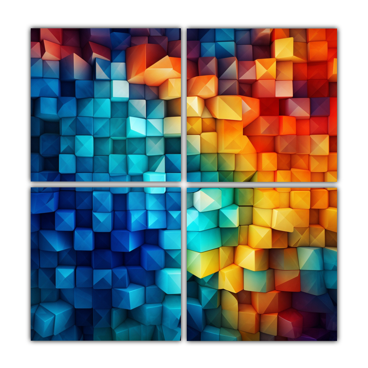CUATRO LIENZOS DE TELA COMPOSICIÓN ARTÍSTICA 60X60 CM - 1