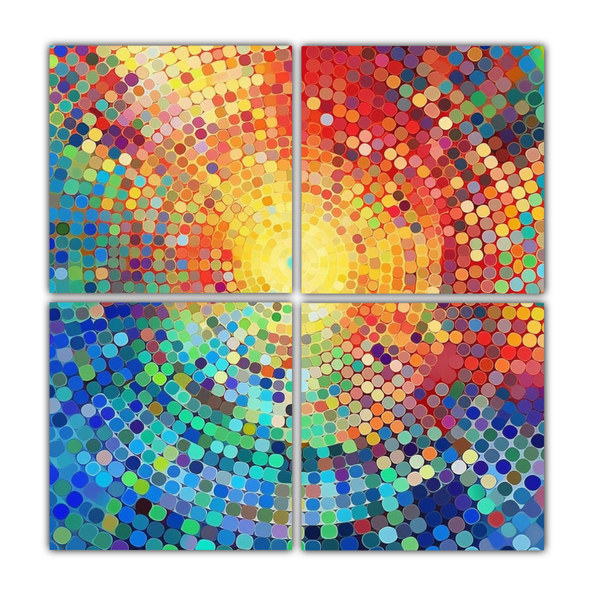 4 LIENZOS IMPRESOS DE ARTE ABSTRACTO EN COLORES 60X60 CM - 1