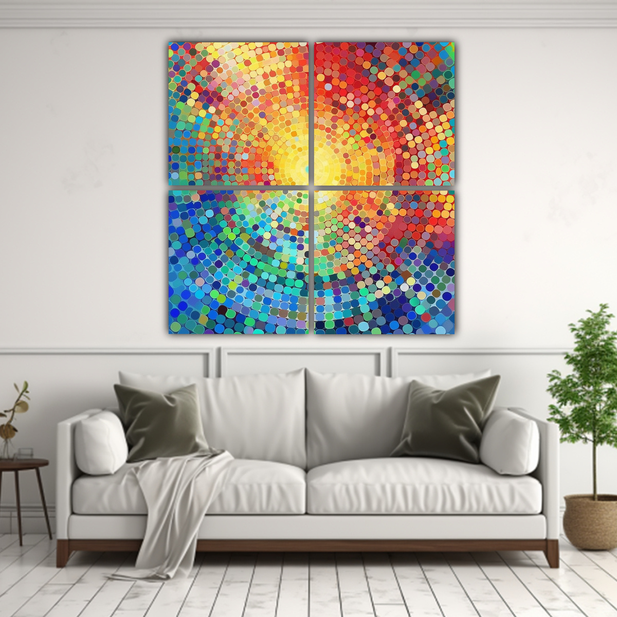 4 LIENZOS IMPRESOS DE ARTE ABSTRACTO EN COLORES 60X60 CM - 2