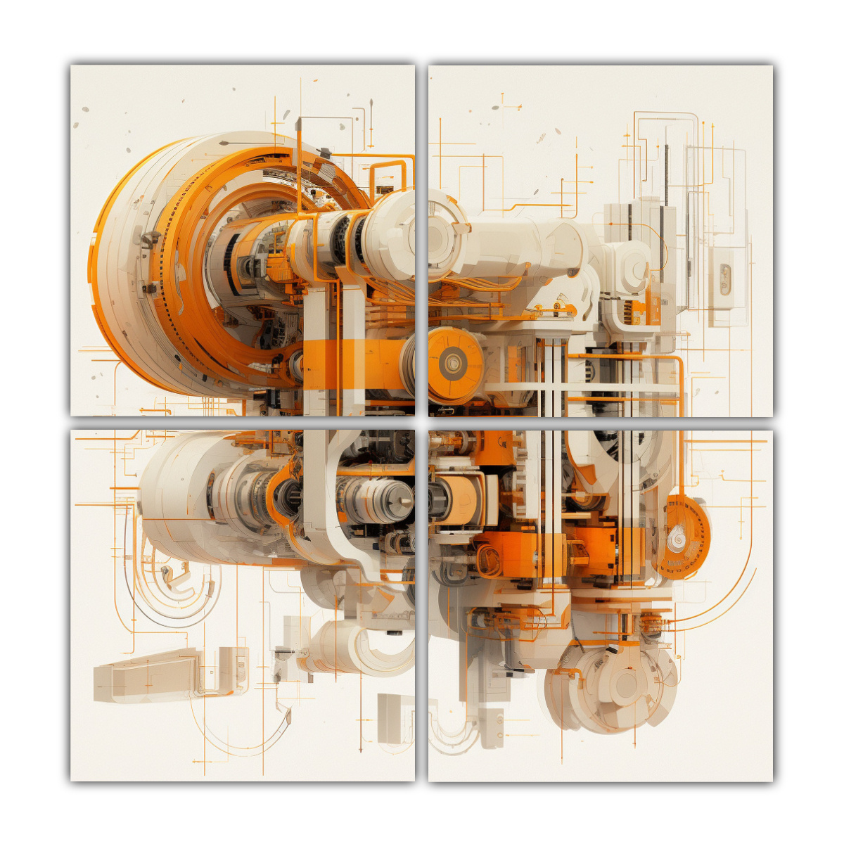 CUADRO IMAGEN IMPACTANTE: UN DISEÑO MECÁNICO 80X80 CM - 1