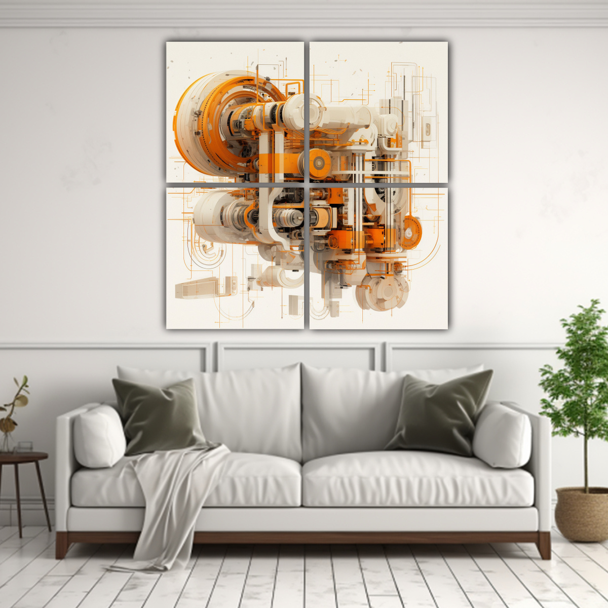 CUADRO IMAGEN IMPACTANTE: UN DISEÑO MECÁNICO 80X80 CM - 2