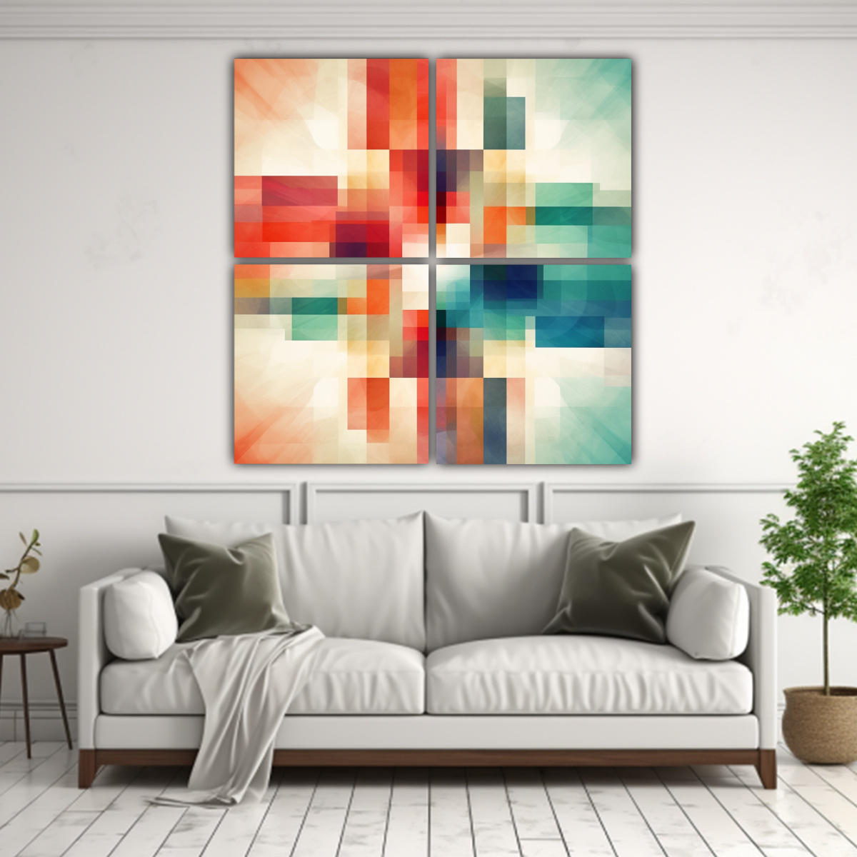 PINTURAS DECORATIVAS ABSTRACTAS GEOMÉTRICAS DE 40X40 CM - 2