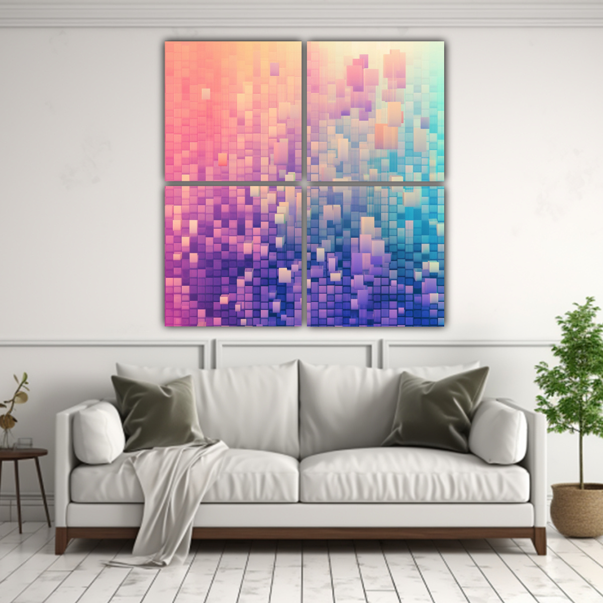 CUADRO ABSTRACTO GALERÍA DE ESTILO ÚNICO CON 140X140 CM - 2