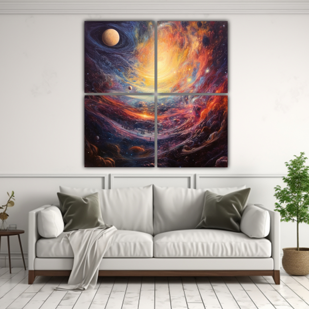 CUATRO CANVAS MOVIMIENTO PROTAGONISMO A CUADROS 160X160 CM - 2