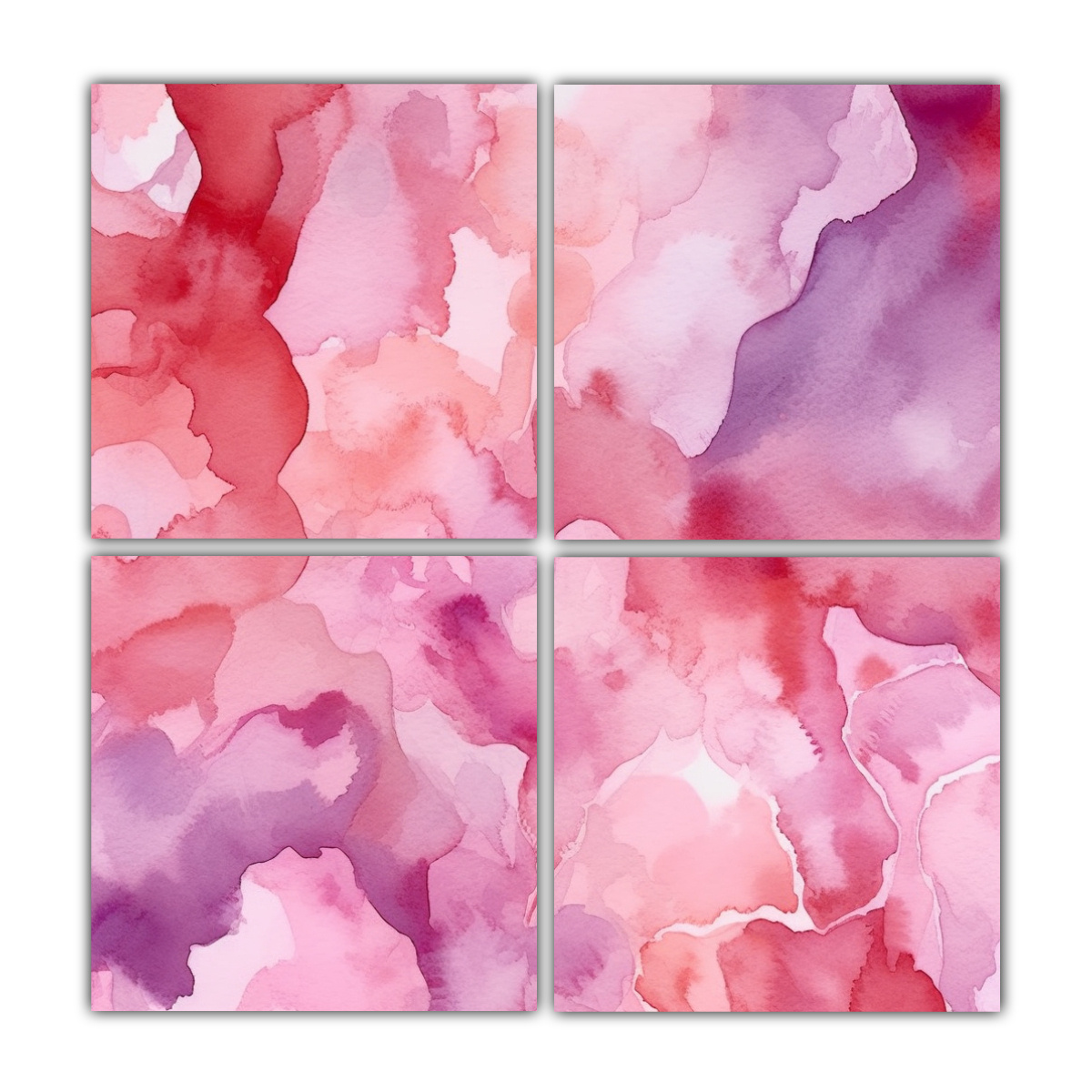CUATRO CUADROS ALTA CALIDAD HERMOSO FONDO ROSA EN 120X120 CM - 1