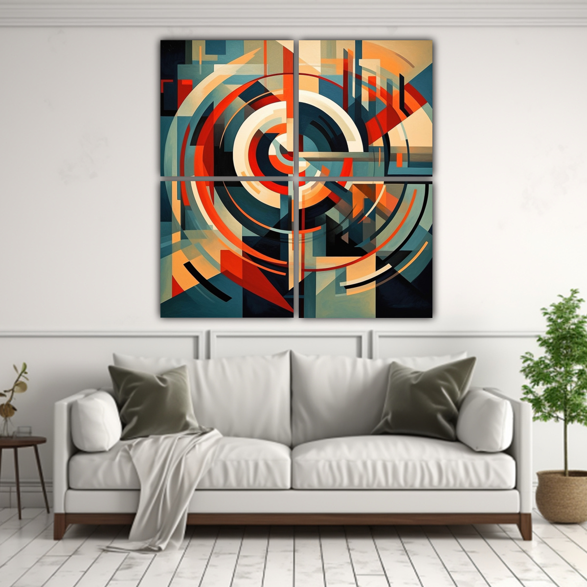 CUATRO TELAS EN BASTIDOR CONCEPTUAL DE ALTA 100X100 CM - 2