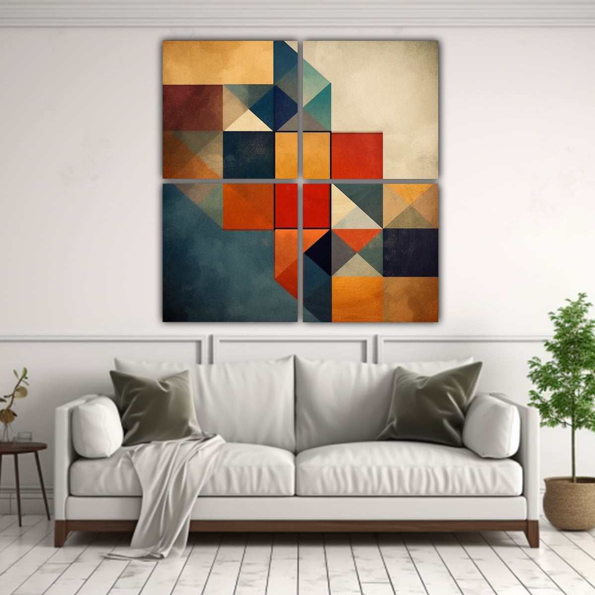 CUATRO CUADROS DECORATIVOS GEOMÉTRICOS SUBLIMES 120X120 CM - 2