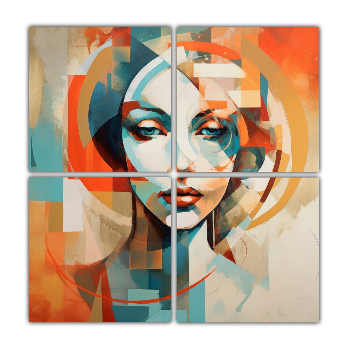 4 PINTURAS ABSTRACTAS DE MUJER DE ALTA CALIDAD 180X180 CM - 1