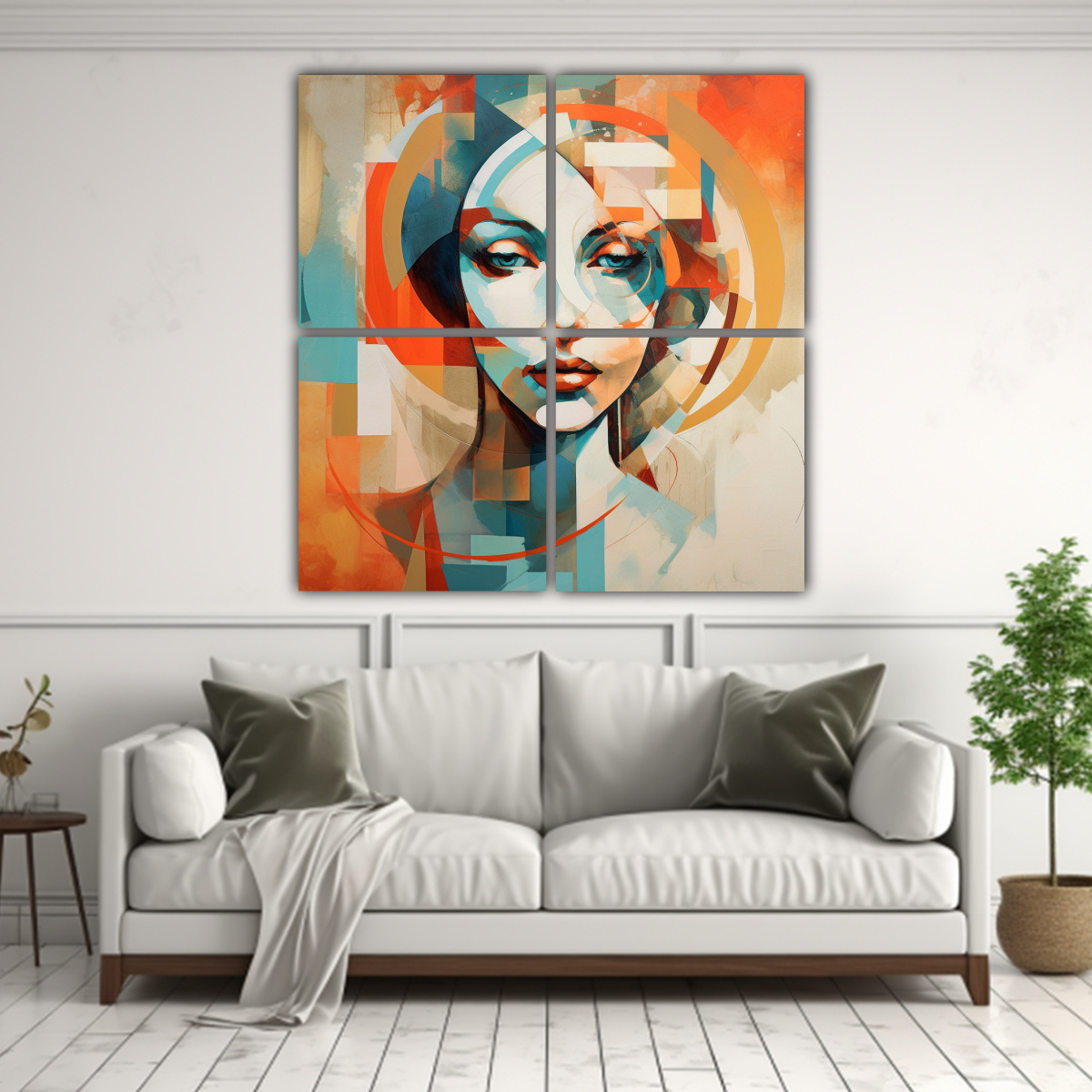 4 PINTURAS ABSTRACTAS DE MUJER DE ALTA CALIDAD 180X180 CM - 2