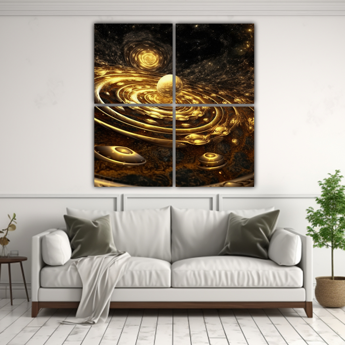 CUATRO CUADROS DE PARED MODERNOS GALAXIA 160X160 CM - 2