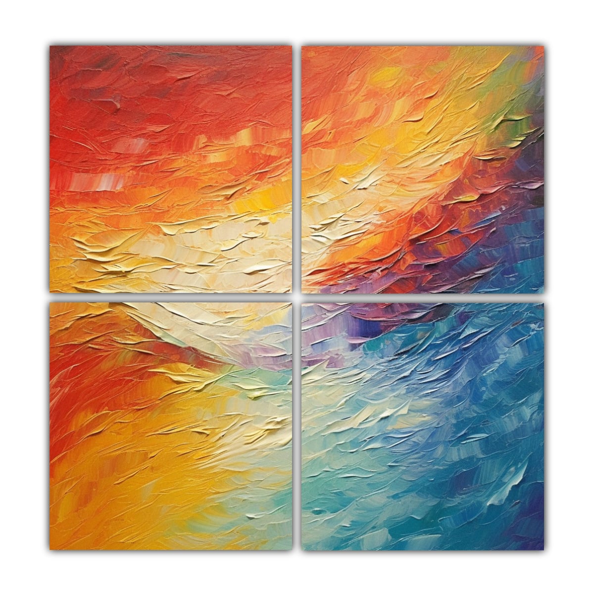 CUATRO TELAS EN BASTIDOR IMAGEN ABSTRACTA COLORES 200X200 CM - 1