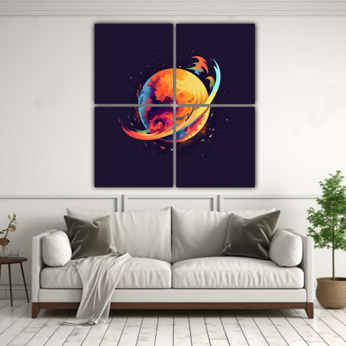 PINTURAS DECORATIVAS DE TEMÁTICA FLORAL PARA 80X80 CM - 2