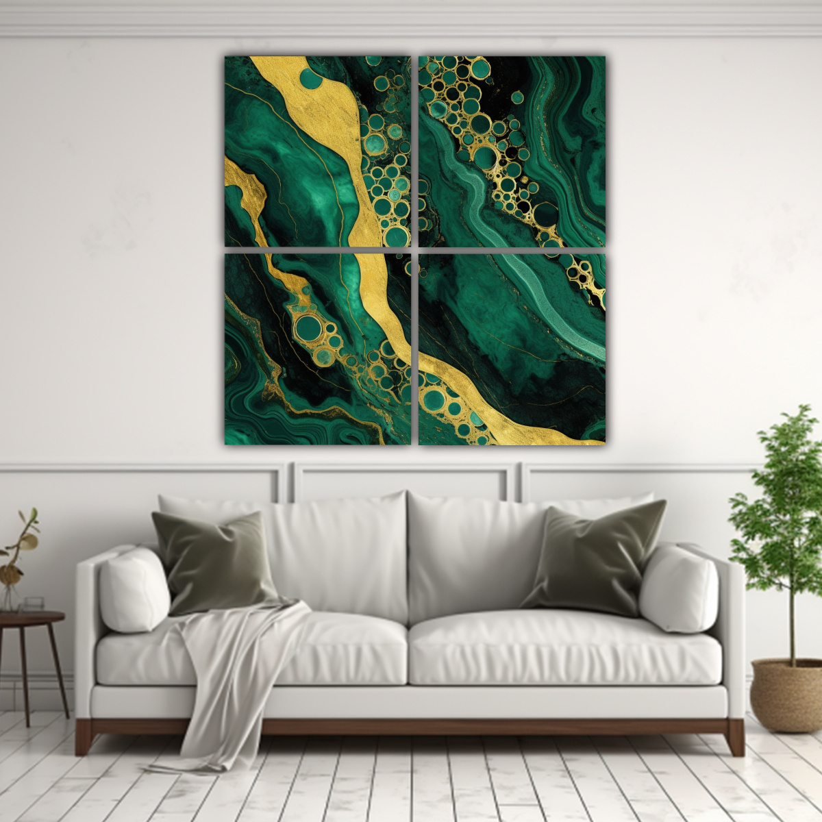 CUADRO DECORATIVO DE MÁRMOL VERDE ESMERALDA Y 180X180 CM - 2