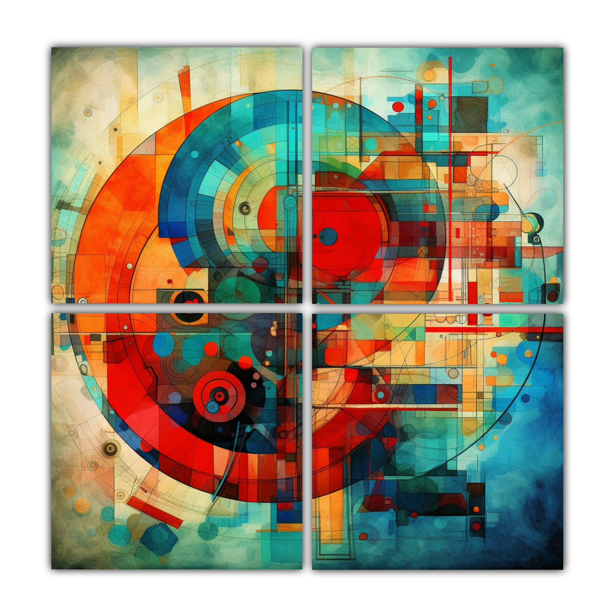 CUATRO COMPOSICIÓN TELA SUBLIMADA ABSTRACTA 180X180 CM - 1