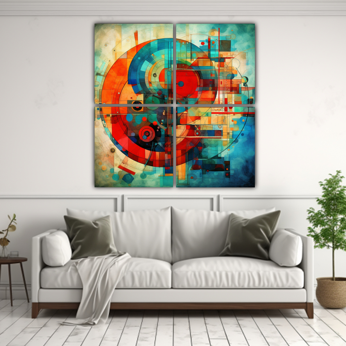 CUATRO COMPOSICIÓN TELA SUBLIMADA ABSTRACTA 180X180 CM - 2