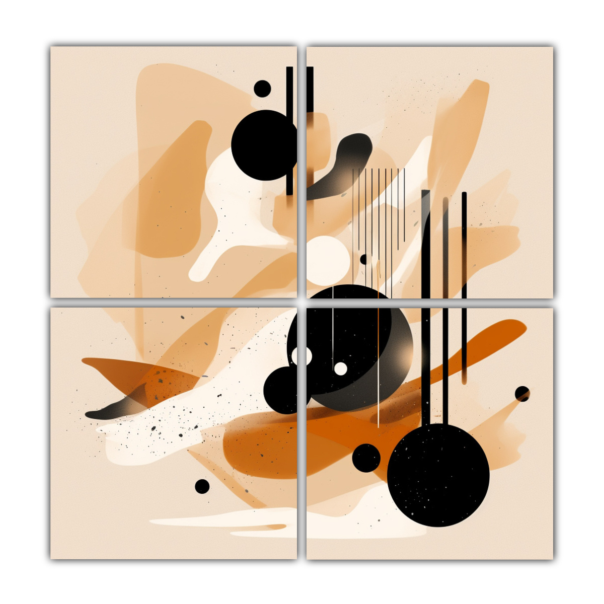 CUATRO LIENZOS DE TELA: DISEÑO GRÁFICO 80X80 CM - 1