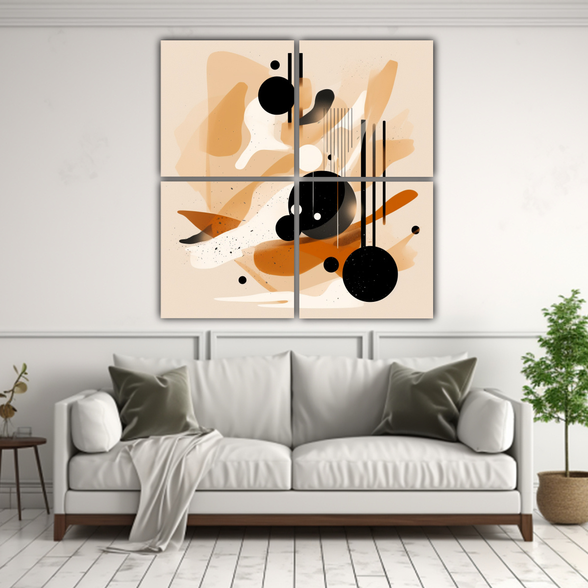 CUATRO LIENZOS DE TELA: DISEÑO GRÁFICO 80X80 CM - 2