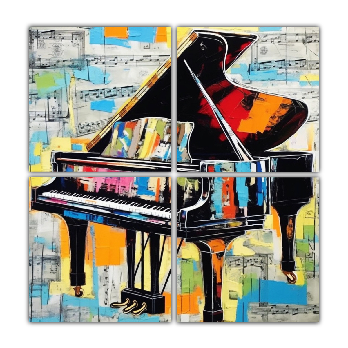 CUATRO COMPOSICIÓN CALIDOS REGALO ARTE ESTILO 160X160 CM - 1