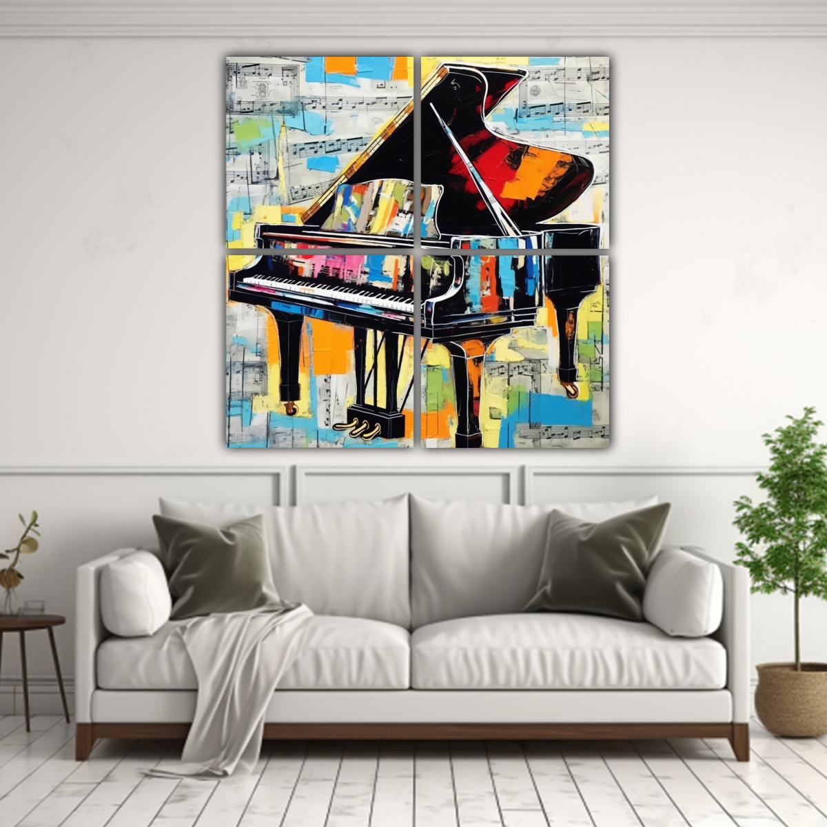 CUATRO COMPOSICIÓN CALIDOS REGALO ARTE ESTILO 160X160 CM - 2