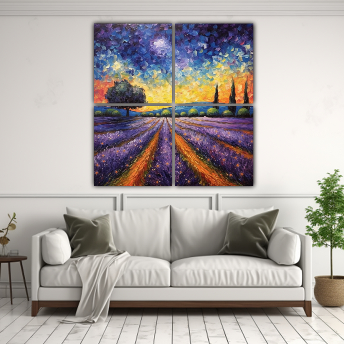 CUADRO DECORATIVO TONOS DORMITORIO INSPIRADO EN 200X200 CM - 2