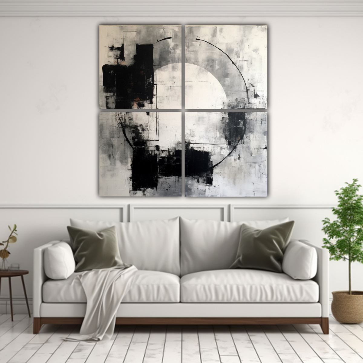 CUADROS DE TELA MINIMALISTAS EN TONOS 180X180 CM - 2