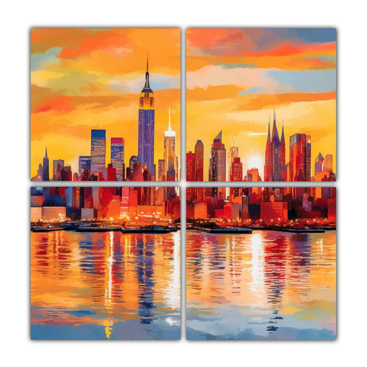 PINTURA DECORATIVA CUATRO ARTES AMANECER NUEVA 180X180 CM - 1