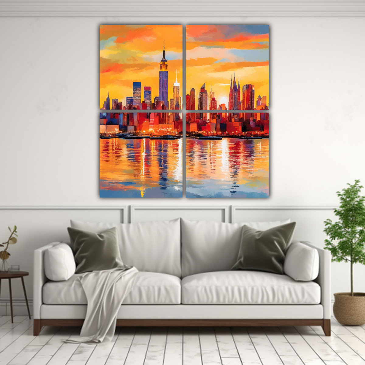 PINTURA DECORATIVA CUATRO ARTES AMANECER NUEVA 180X180 CM - 2