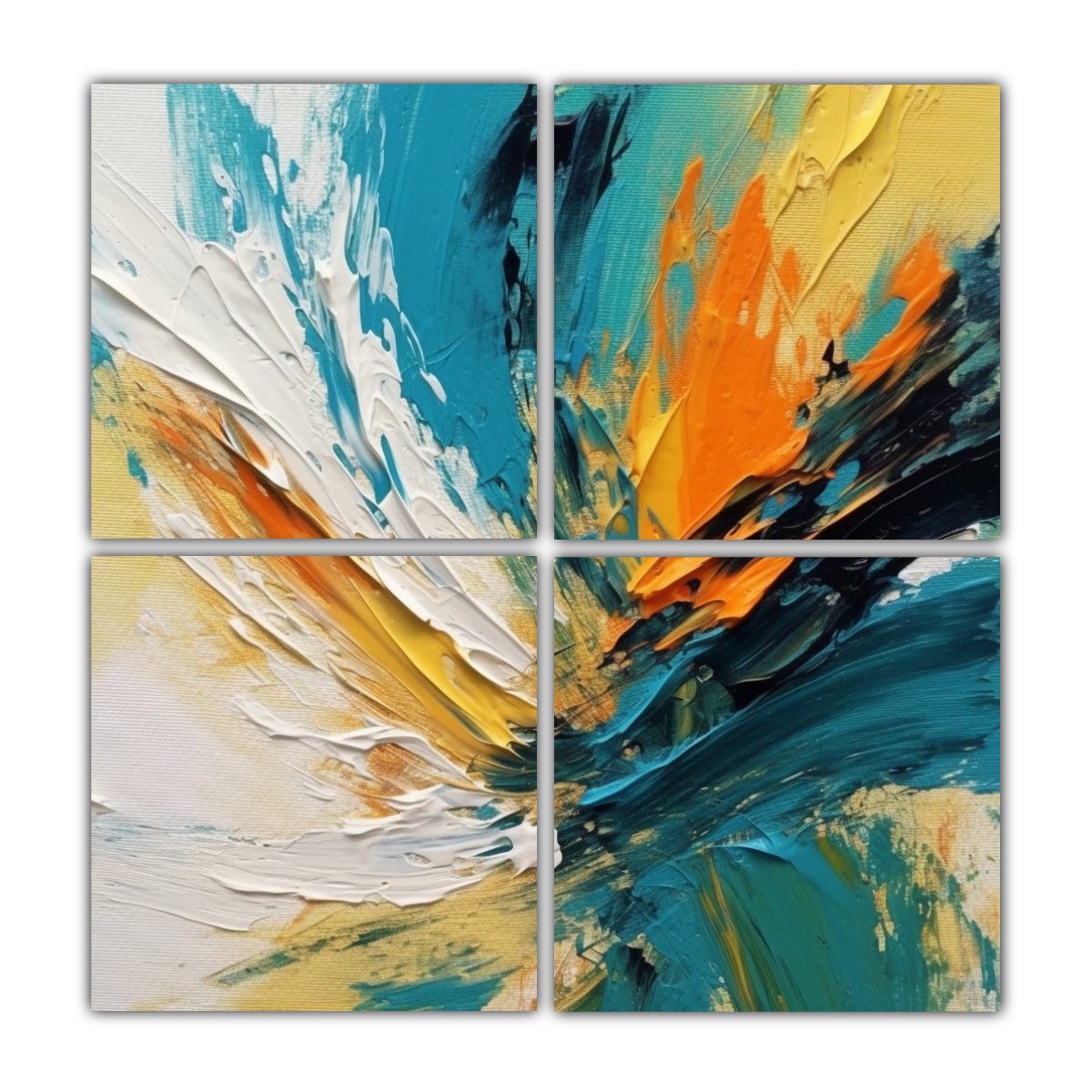 PINTURA ABSTRACTA MODERNA EN BASTIDOR CUATRO 60X60 CM - 1