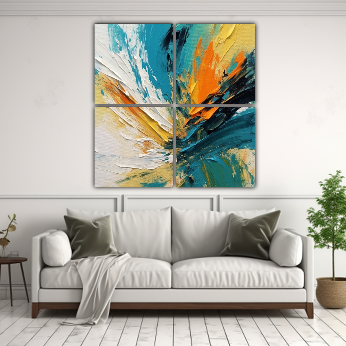 PINTURA ABSTRACTA MODERNA EN BASTIDOR CUATRO 60X60 CM - 2