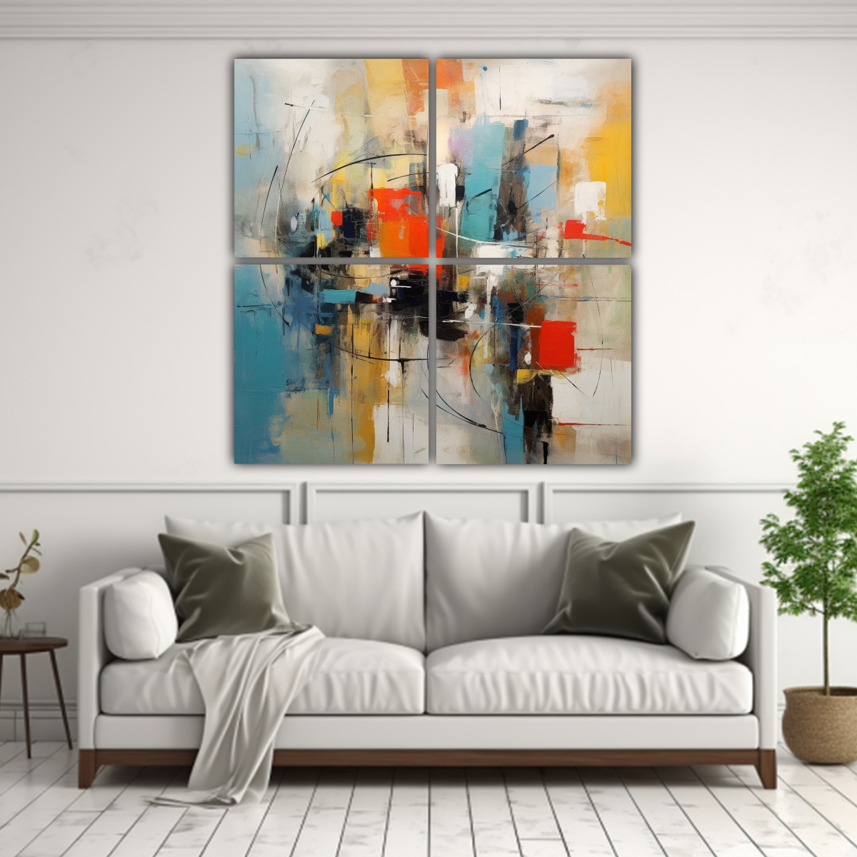 CUADROS DE TELA SUBLIMADA ABSTRACTOS ACTUALES 40X40 CM - 2
