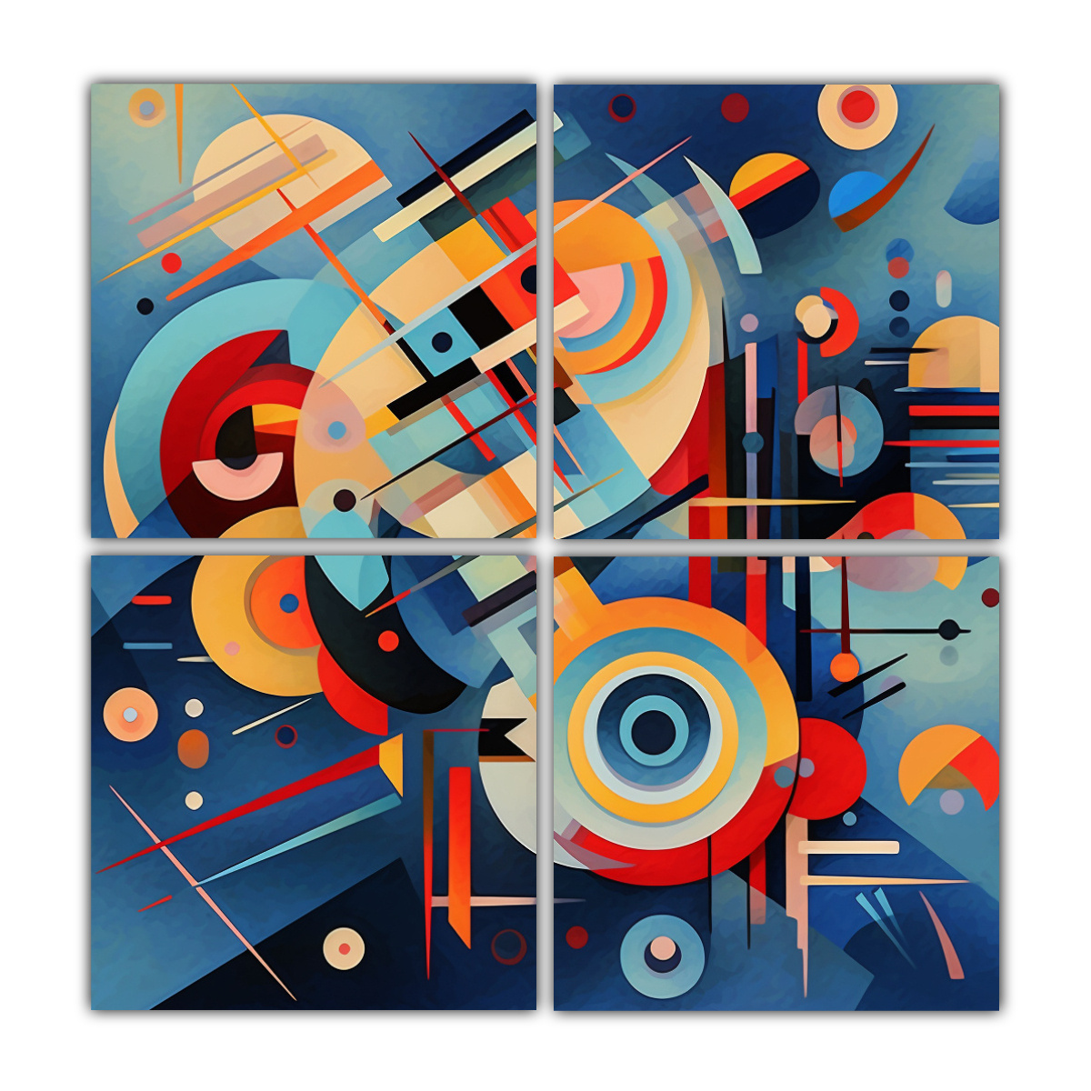 CUATRO LIENZOS TONOS ARMONÍA CROMÁTICA IMAGINA 60X60 CM - 1
