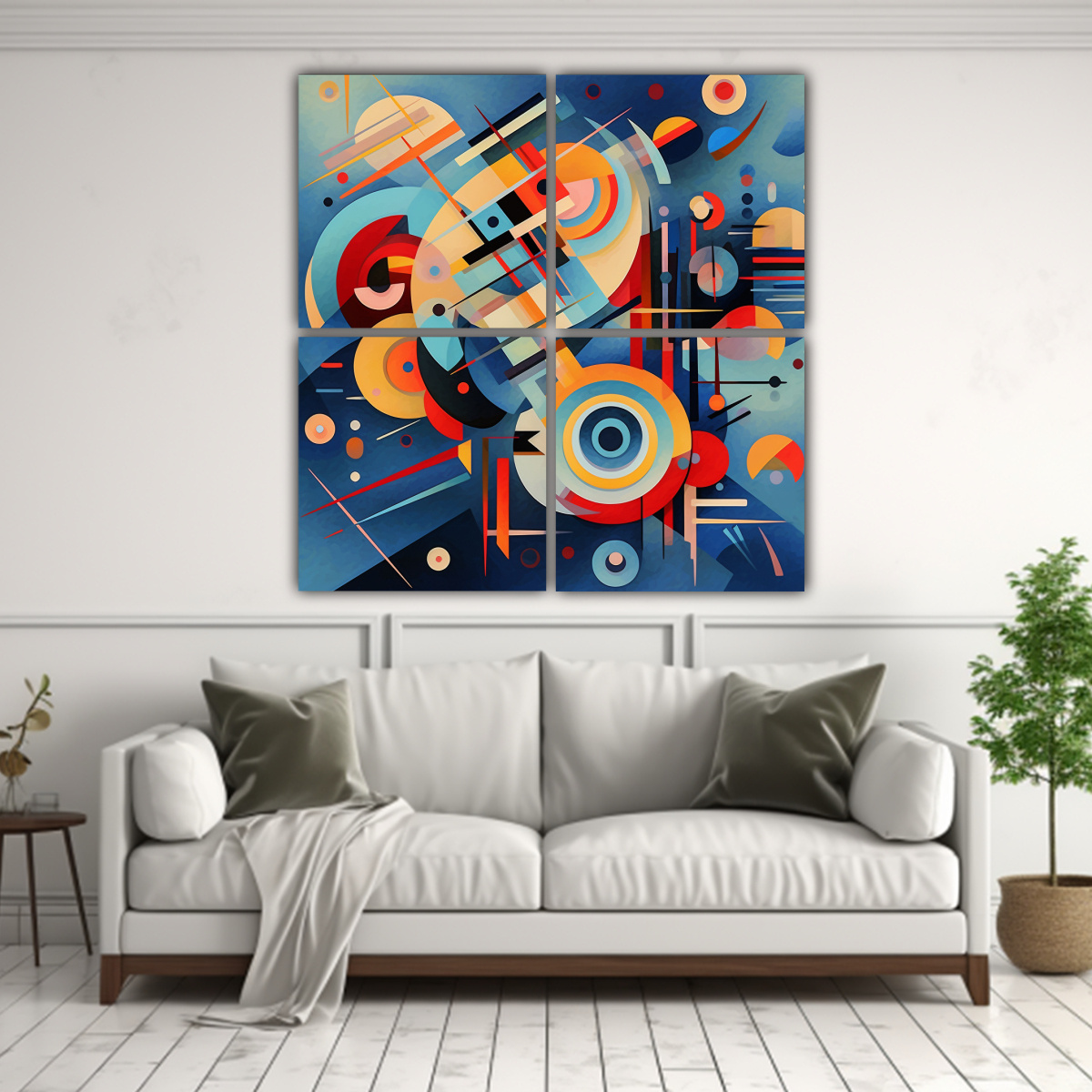 CUATRO LIENZOS TONOS ARMONÍA CROMÁTICA IMAGINA 60X60 CM - 2