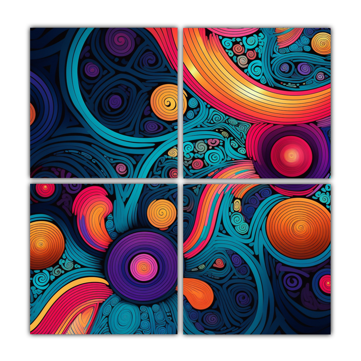 CUADRO DE TELA FLORAL CON DISEÑO ESPECTACULAR DE 160X160 CM - 1