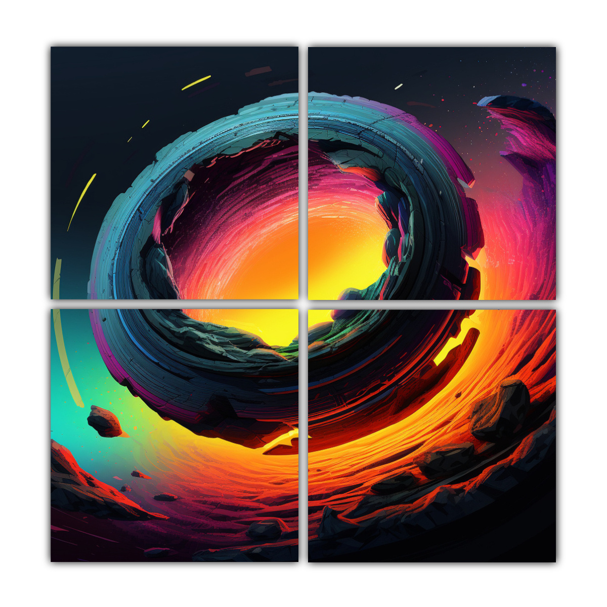 CUADRO DE ARTE DE PARED DECORATIVO CON DIBUJO DE 200X200 CM - 1