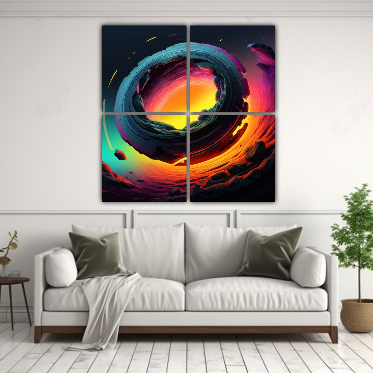 CUADRO DE ARTE DE PARED DECORATIVO CON DIBUJO DE 200X200 CM - 2