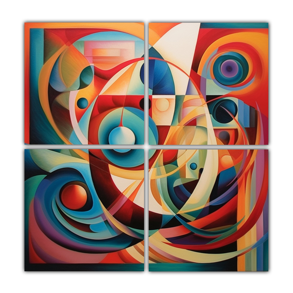 PINTURA AL ÓLEO DE FORMAS ÁRABES EN FINAS 180X180 CM - 1