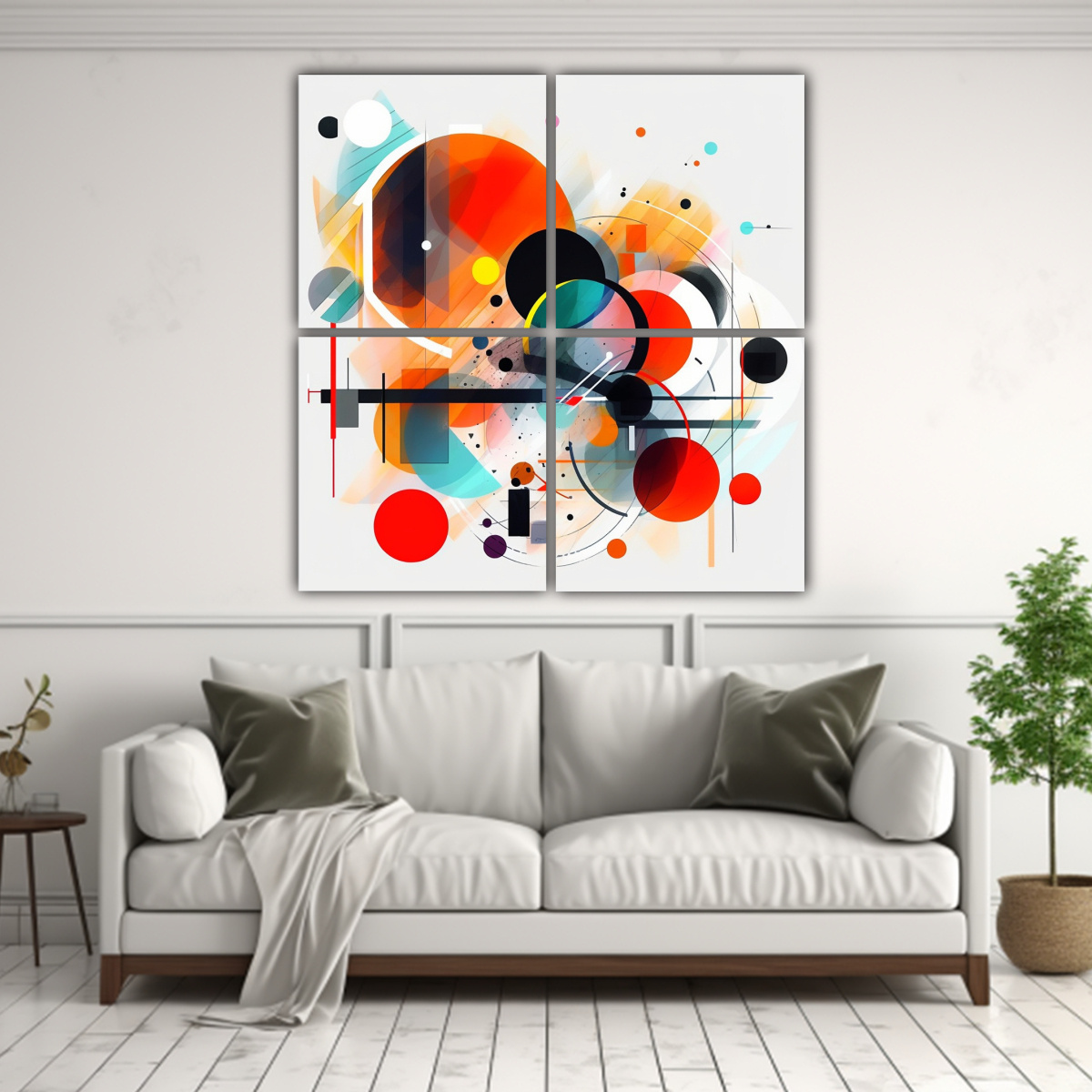 CUATRO COMPOSICIONES TONOS ELEGANTE ARTE 80X80 CM - 2