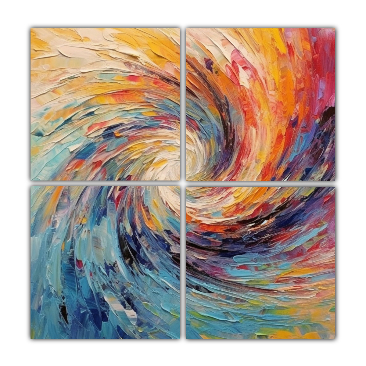 CUADRO ABSTRACTO DECORATIVO CON REMOLINOS 40X40 CM - 1