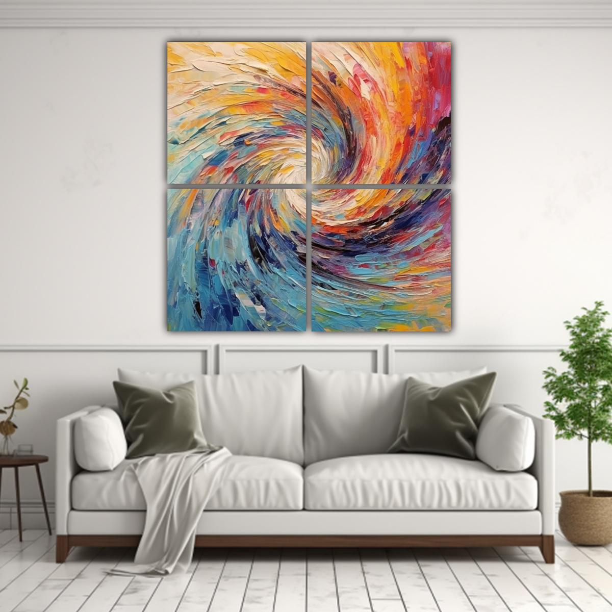 CUADRO ABSTRACTO DECORATIVO CON REMOLINOS 40X40 CM - 2