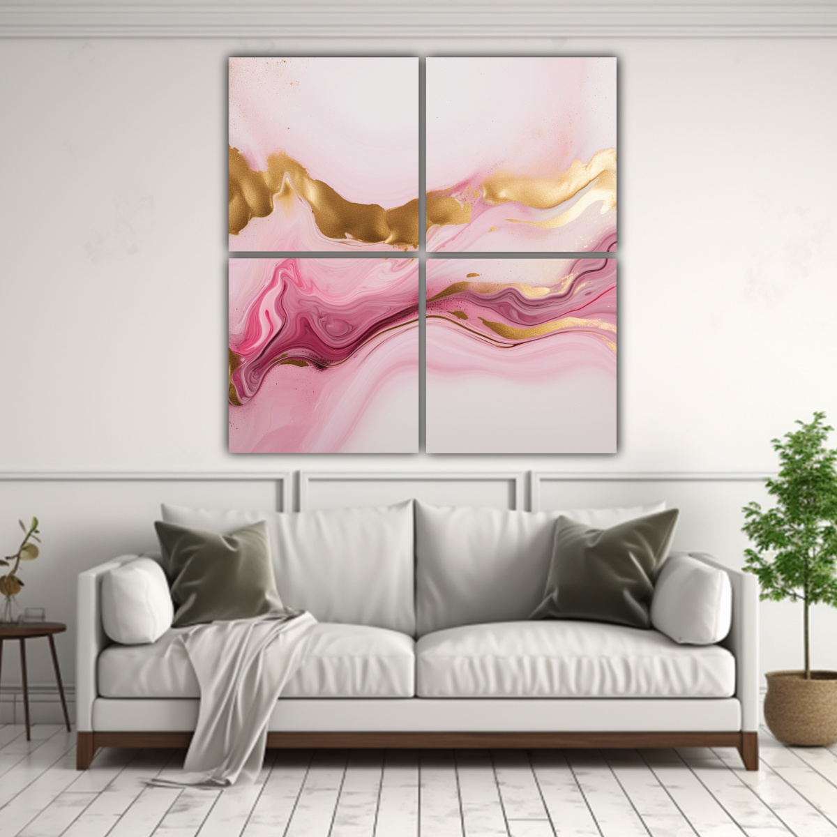 CUATRO PINTURAS DECORATIVAS ARMONÍA DE COLORES 80X80 CM - 2