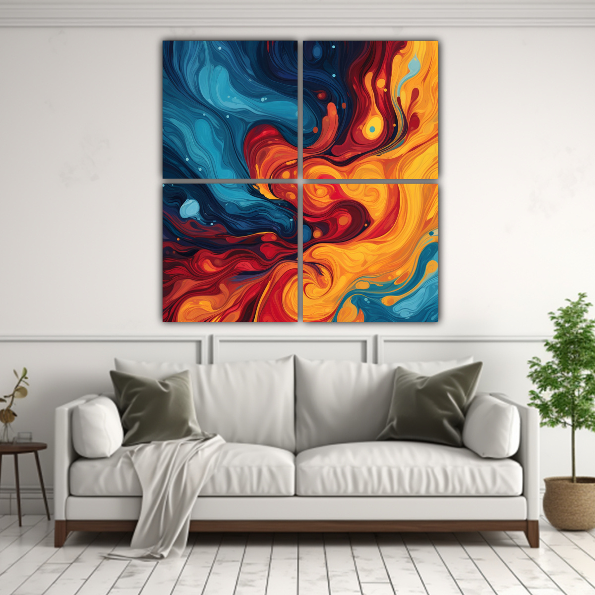 PINTURA DECORATIVA INSPIRACIÓN ESPACIAL VIBRANTE 180X180 CM - 2