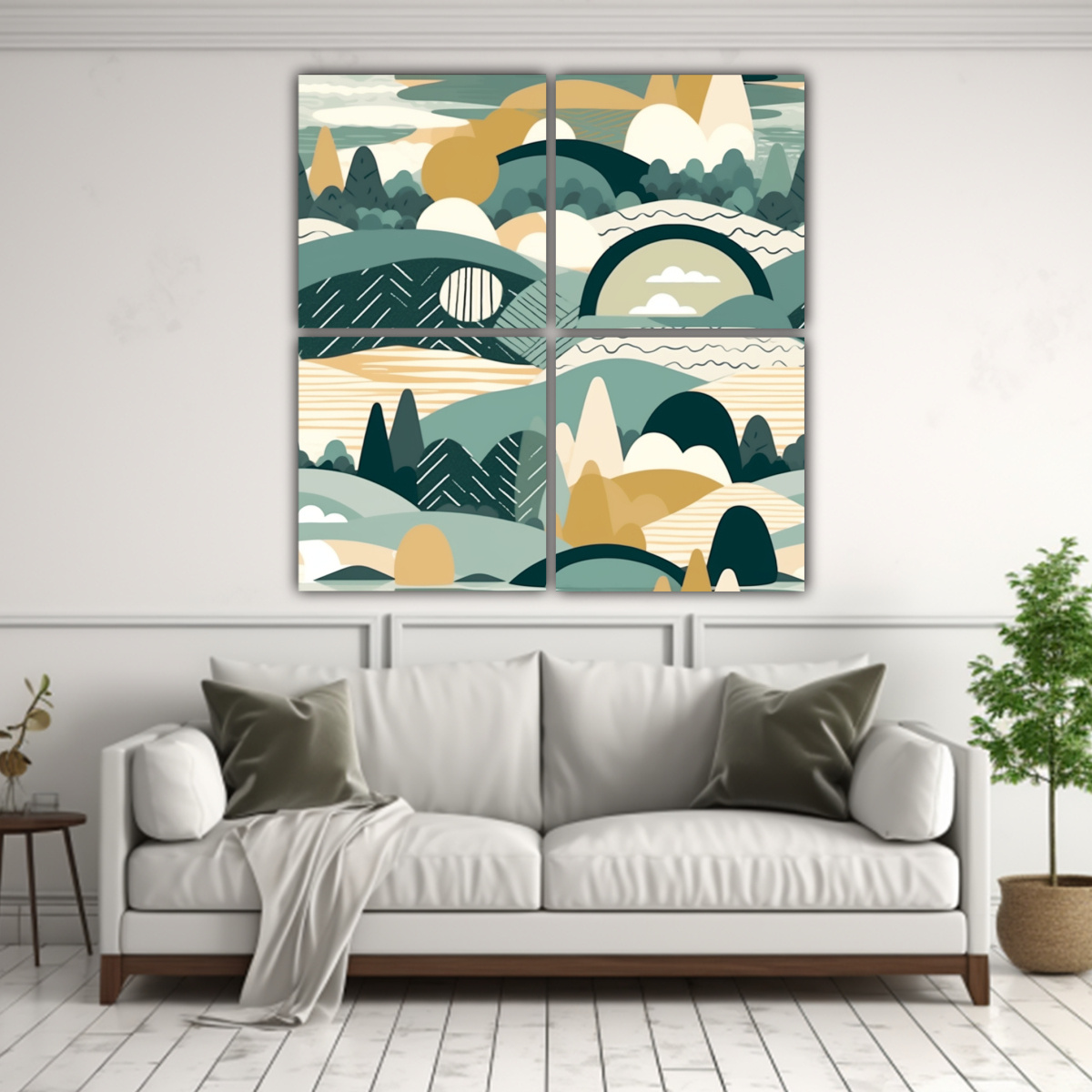 CUADRO DE MADERA CON COMPOSICIÓN MODERNA EN 140X140 CM - 2