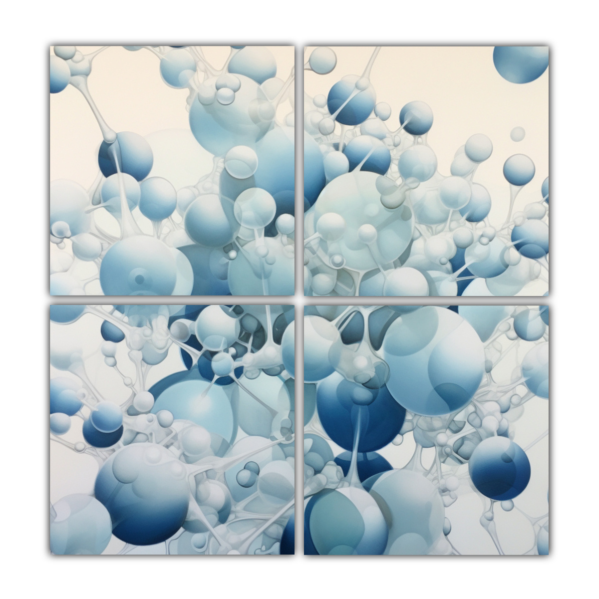 PINTURAS DECORATIVAS AZUL CLARO Y BLANCO CON 180X180 CM - 1