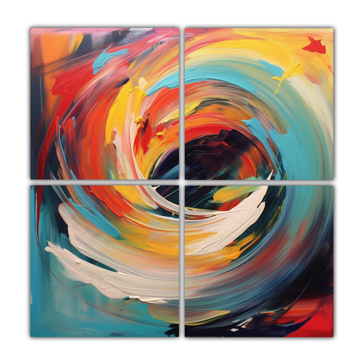 CUATRO LIENZOS DE TELA TEMA AMBIENTE ARTÍSTICO 140X140 CM - 1